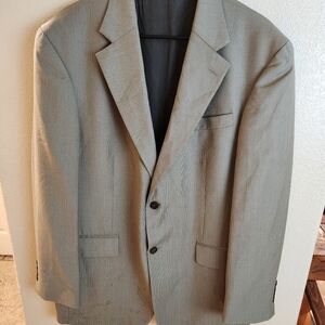 Oscar De La Renta Men's Cashmere Wool Beige Work Office Blazer Jacket